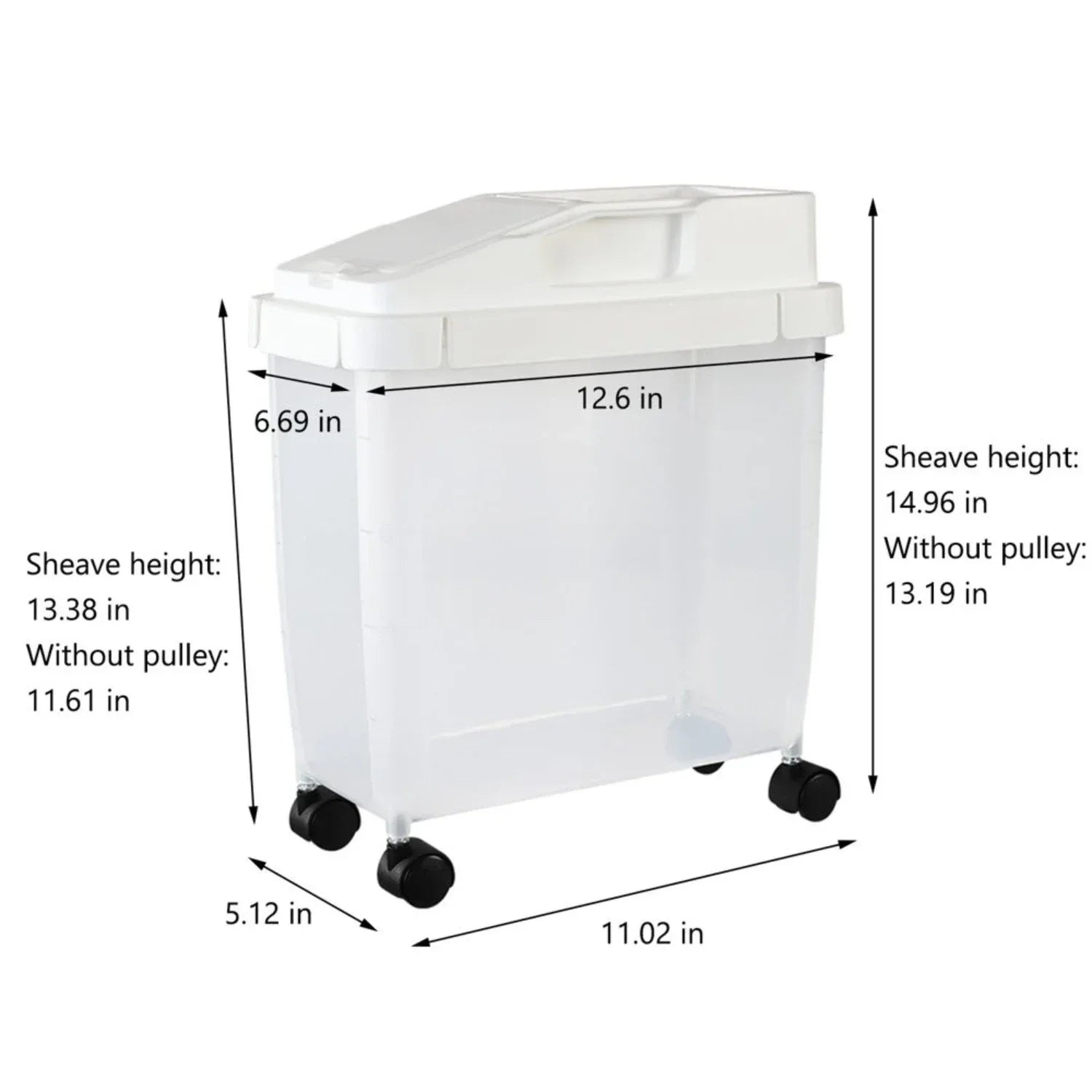 10kg Rice Storage Bucket with Wheels – Easy Carry