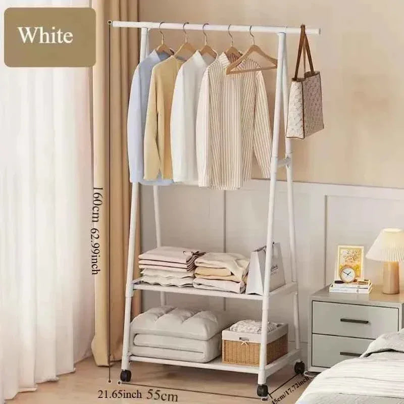 Portable Clothes Rack with Wheels - Simple Hanging Clothes Hanger