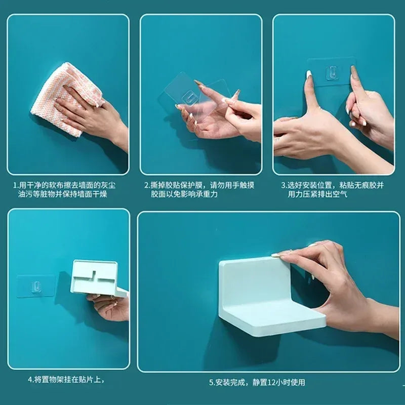 Multifunction Wall-Mounted Storage Rack For Bathroom – No Drill