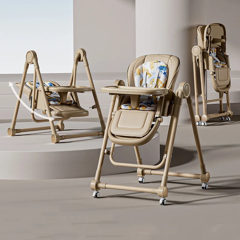 Foldable Baby Dining Chair with Rocking Seat