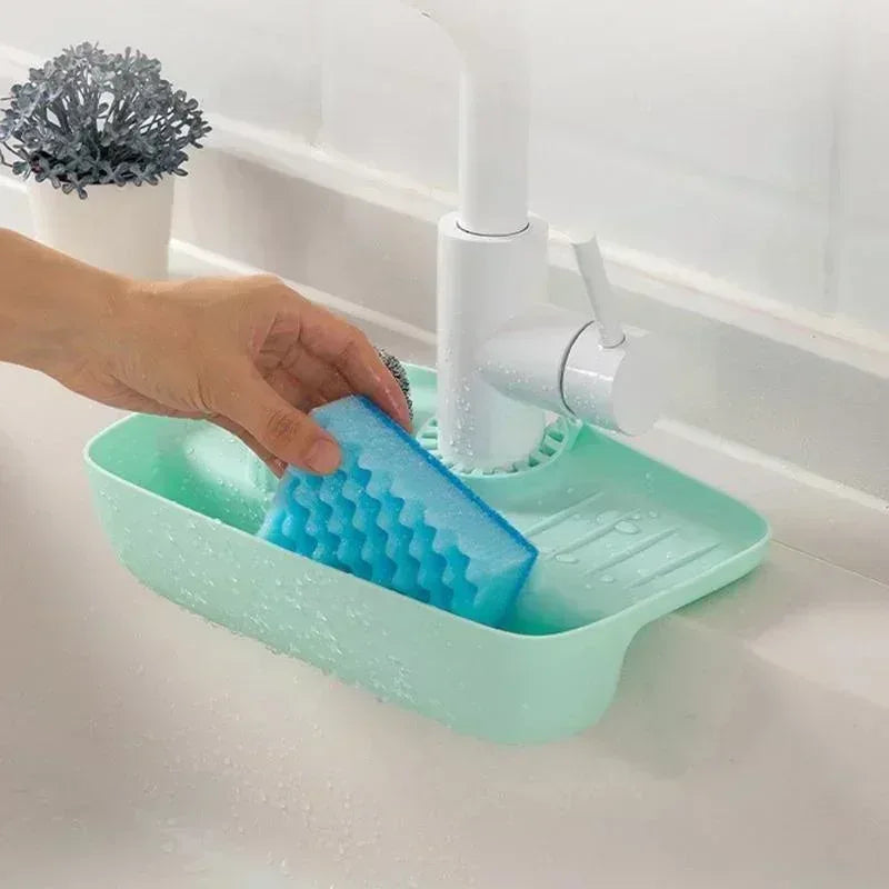 Silicone Faucet Mat – Sink Splash Pad & Sponge Storage Rack