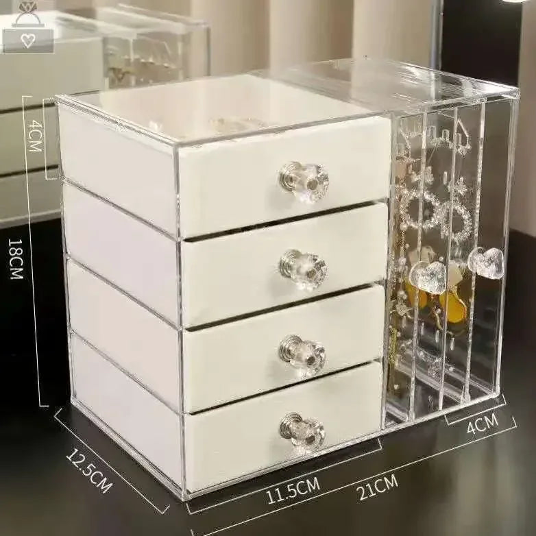 Transparent Acrylic Storage Box – Multi-Layer Jewelry Drawer