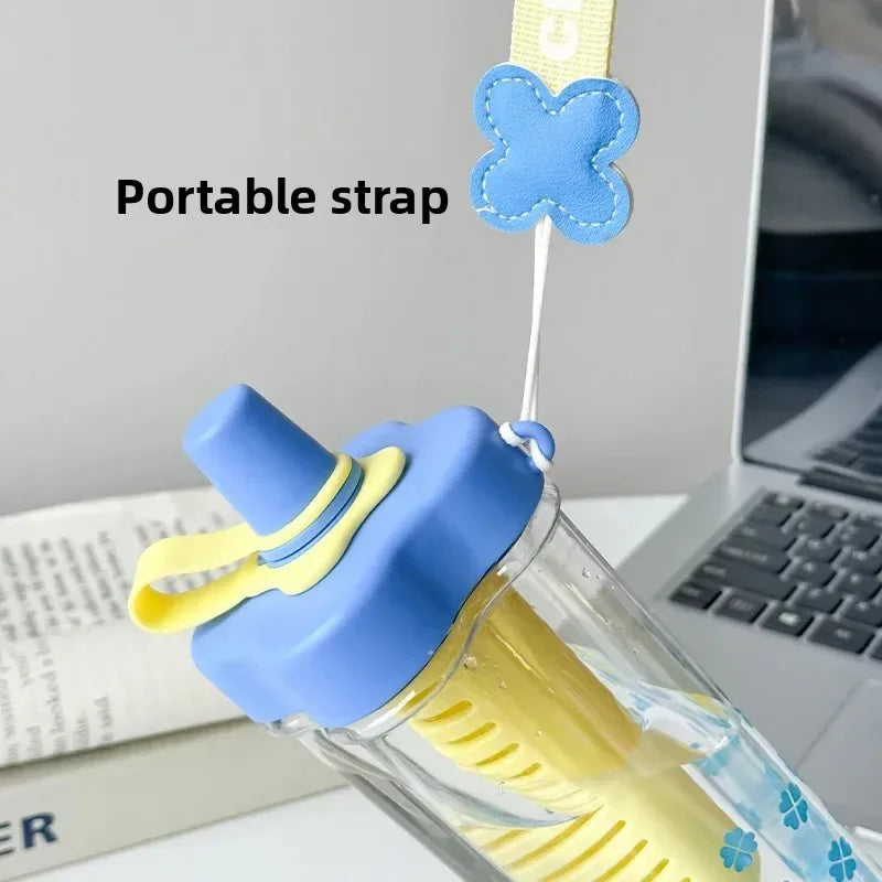 Large Plastic Straw Cup – Portable Tea & Water Infuser (Random Color)