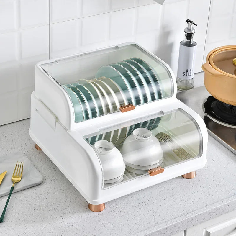 Random color Kitchen Dish Storage Box, Storage Rack, Drain Rack, Household Bowl Drying Rack, Chopsticks Tableware Storage Box