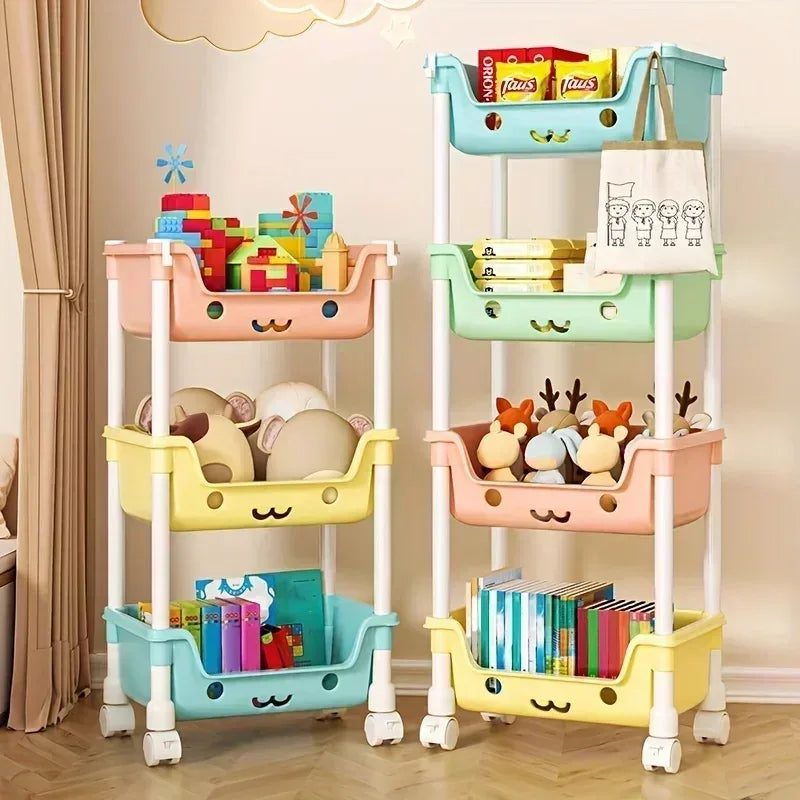 Storage Trolley Rack – Kids Organizer & Bookshelf