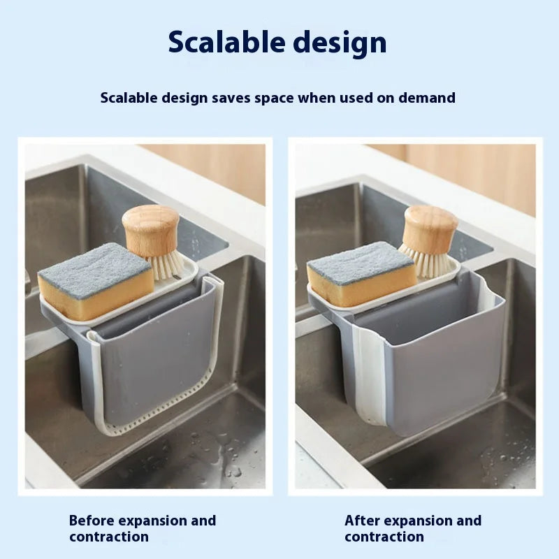 Retractable Sink Drain Basket – Wet & Dry Waste Organizer