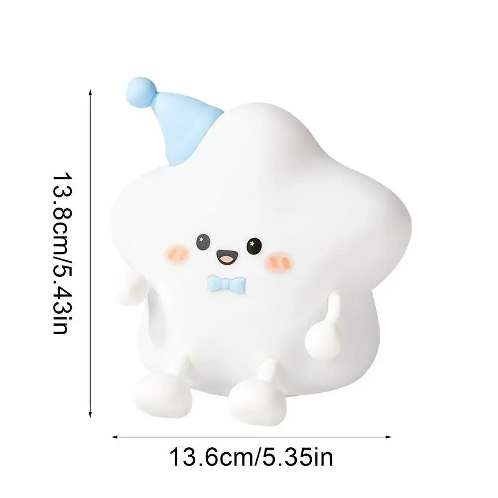 LED Star Night Light - Recahargeable Silicone Touch Table Lamp