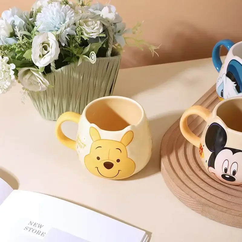 Premium Cartoon Character Mug Set – 450ml Kids Water Cups (Random Color/Each)