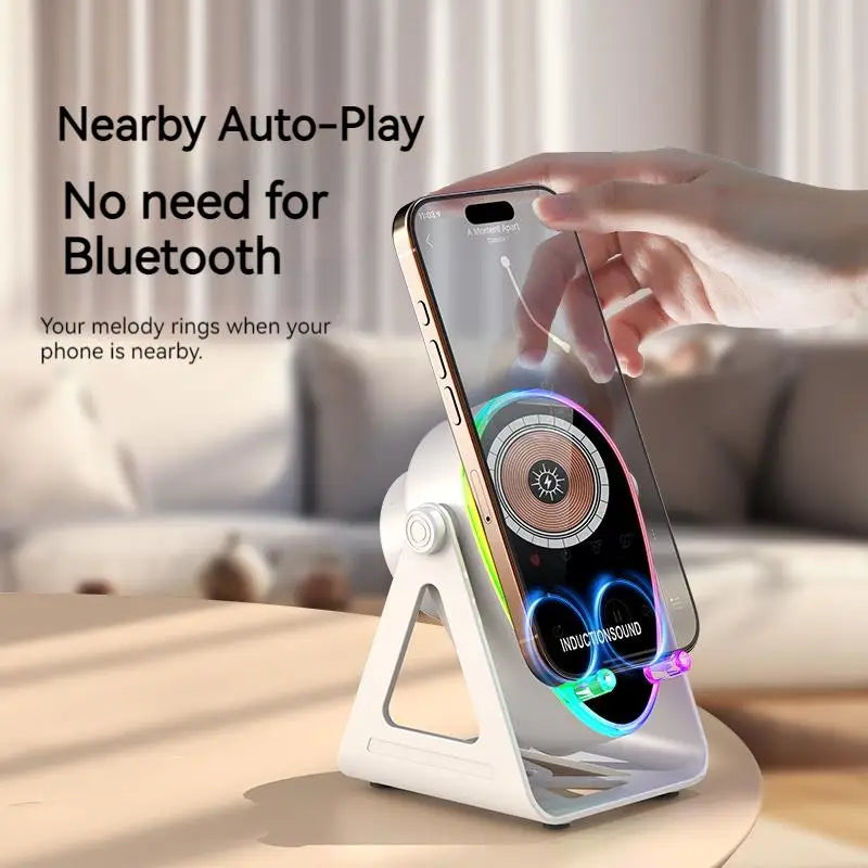 Wireless Fast Charging Speaker - Bluetooth 5.3 Phone Holder with RGB Lights