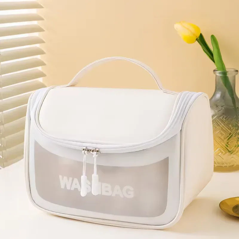 Large Capacity Cosmetic Bag – Waterproof Transparent PVC Travel Pouch