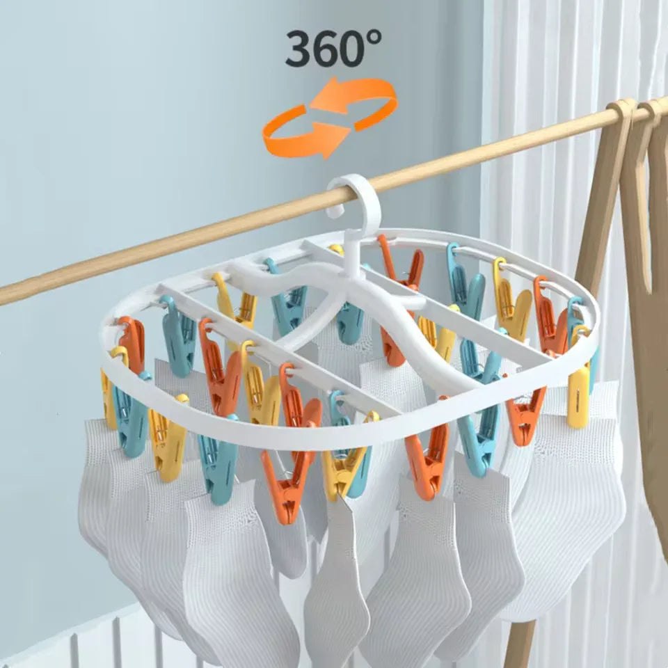 Folding Clothes Dryer Hanger – Windproof Laundry Rack