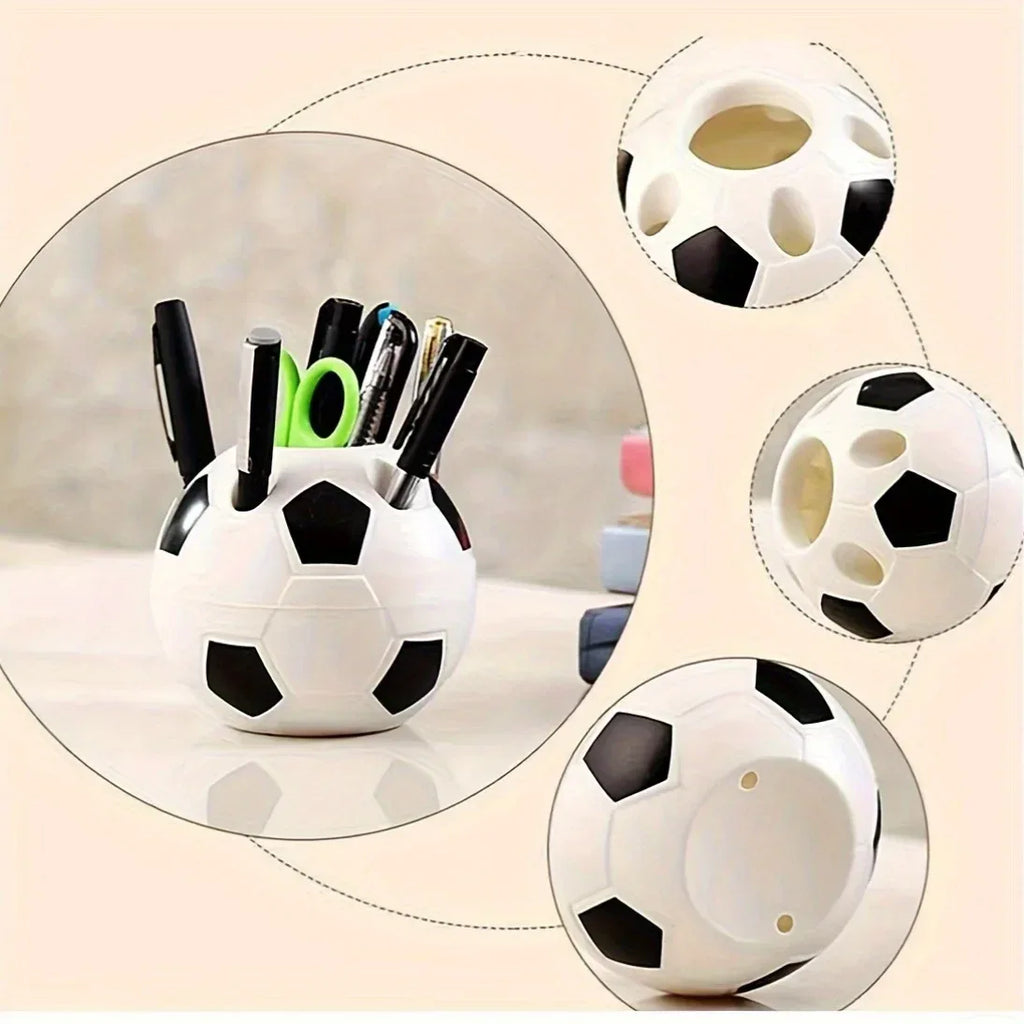 Cartoon Soccer Ball Pencil Holder – Multifunctional Desk Organizer