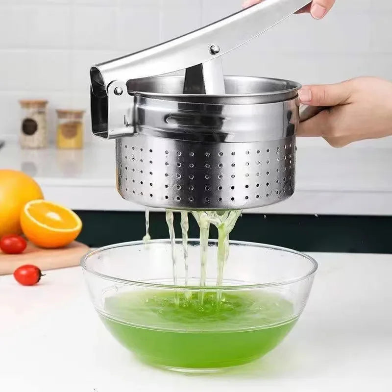 Stainless Steel Potato Masher & Juicer – Easy Clean