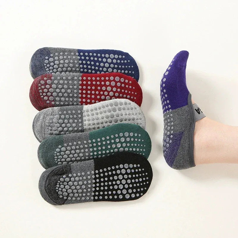 Women’s Anti-Slip Yoga & Pilates Socks – Cotton Fitness (Random Color)