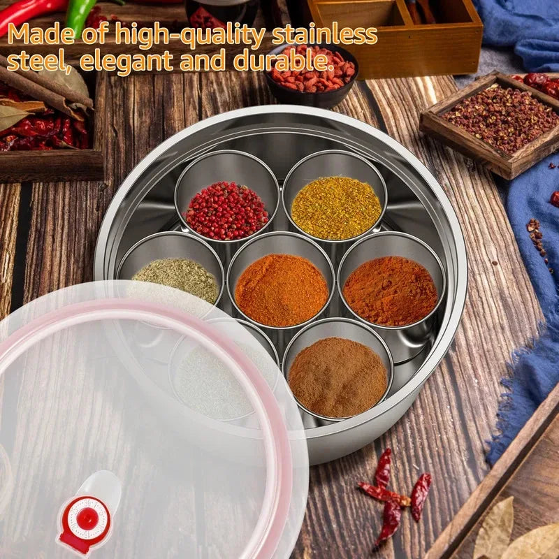 Stainless Steel Seasoning Box – 7 Compartments