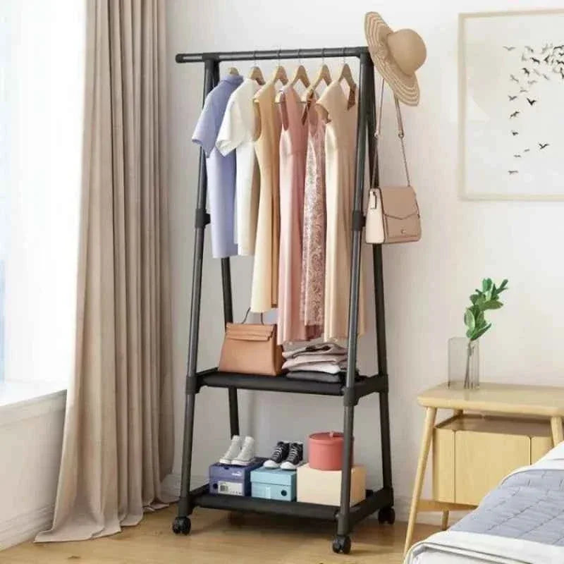 Portable Clothes Rack with Wheels - Simple Hanging Clothes Hanger