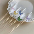 6-Piece Glass Butterfly Straw Set – Reusable Cute Drink Straws
