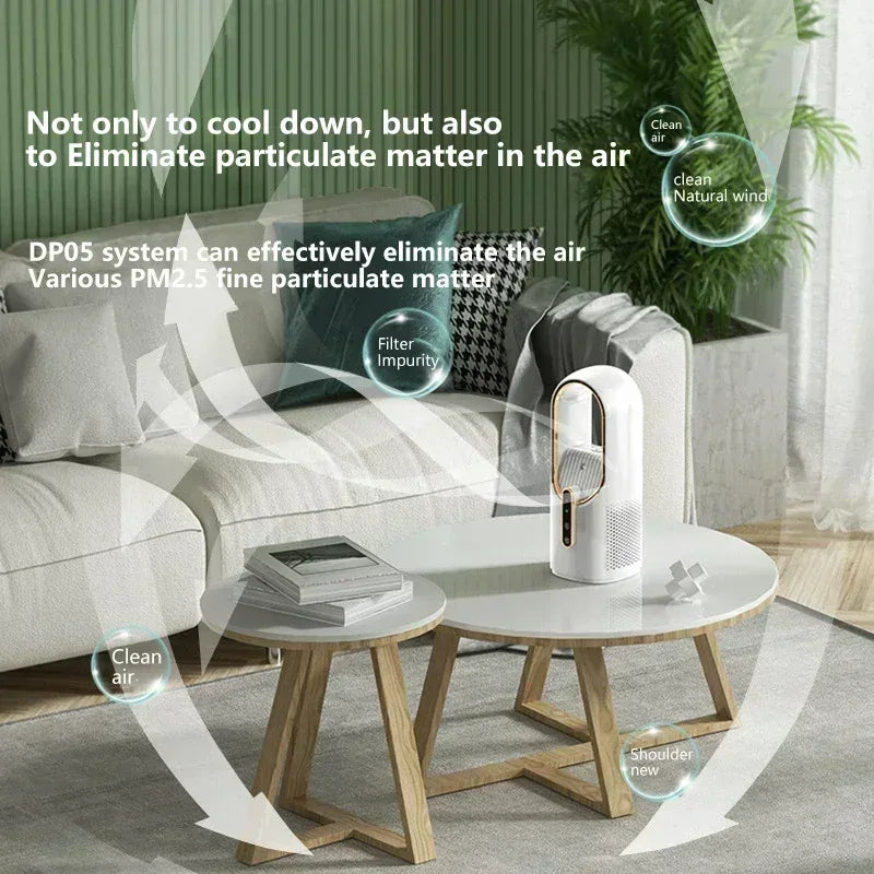 USB Leafless Desktop Air Cooler – Mist Fan Humidifier