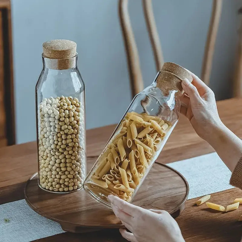 Cork Lid Glass Storage Jar – Coffee & Spice Container