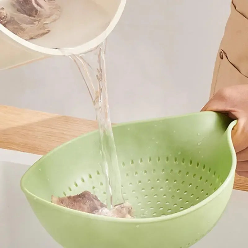 Double Layer Fruit Washing Basket & Rice Strainer