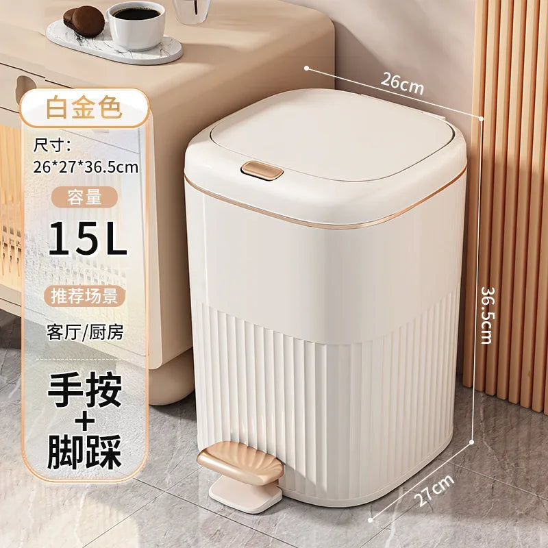 Luxury Gold Dual-Open Pedal Dustbin