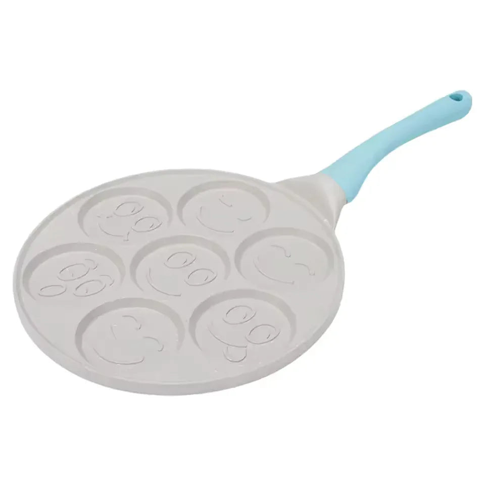 Non-Stick 7-Slot Smiley Face Fry Pan – Pancake & Egg Mold Pan