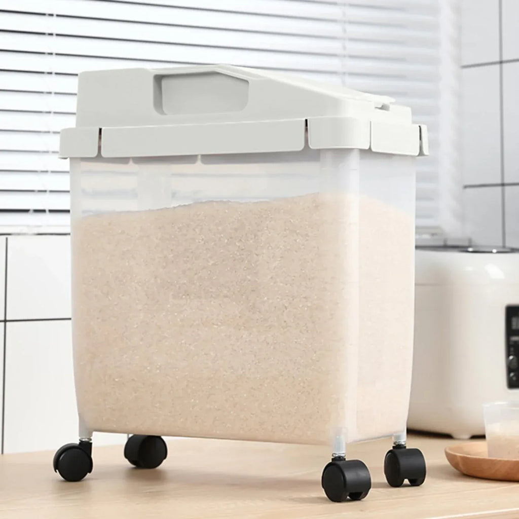 10kg Rice Storage Bucket with Wheels – Easy Carry