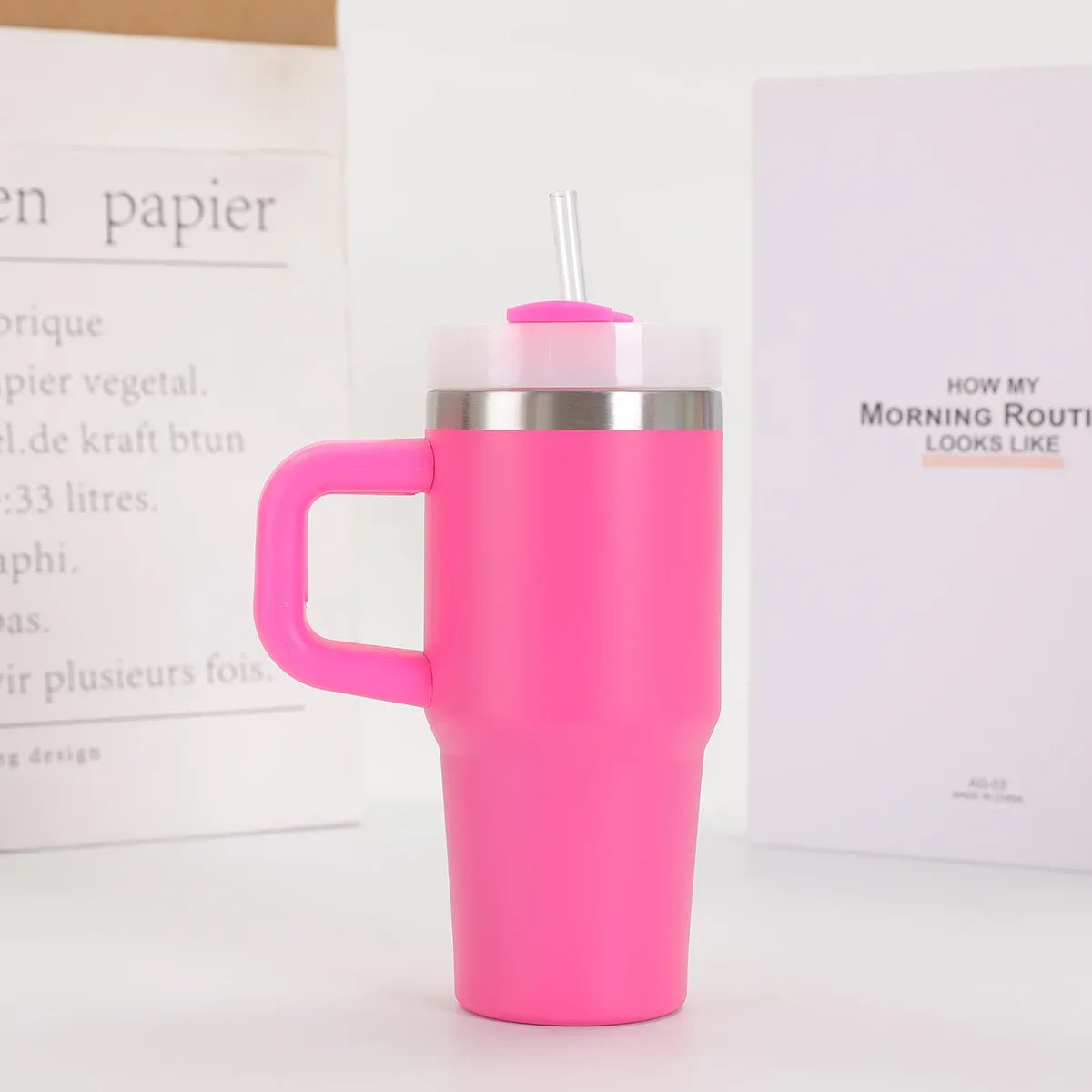 Stanley-Style Mini 40oz Plain Tumbler – Durable & Sleek (Random color)