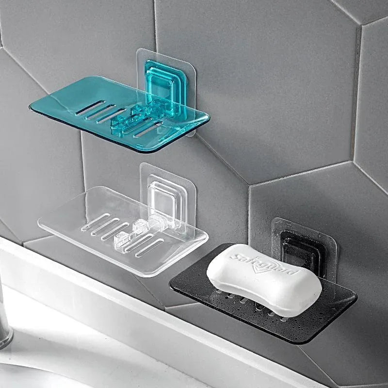 Wall-Mounted Double Layer Soap Rack – No Drilling