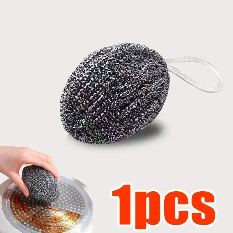 Pack of 2 Stainless Steel Wire Dishwashing Scrubber Balls