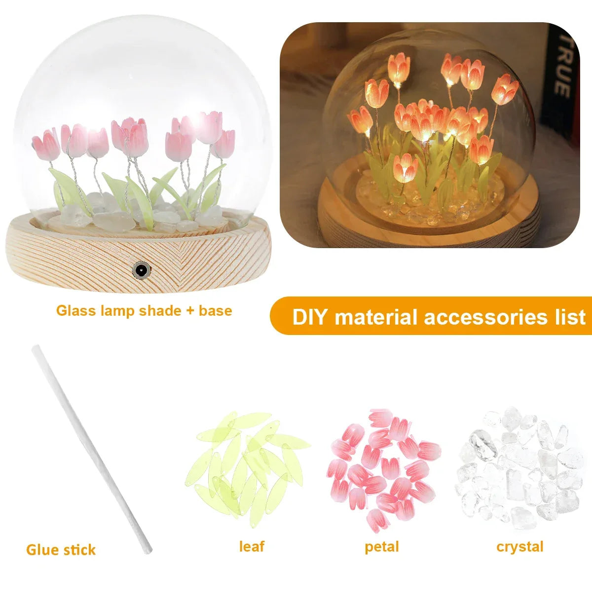 Artificial Tulip Night Lamp with Soft Glow Light
