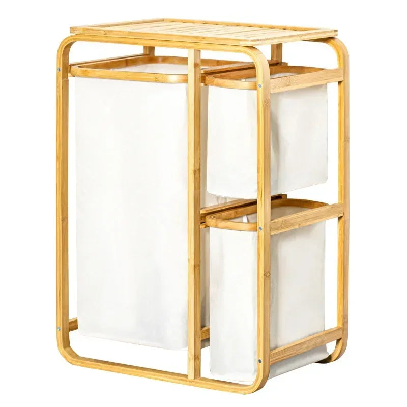 Bamboo Laundry Basket – 3 Collapsible Storage Bags