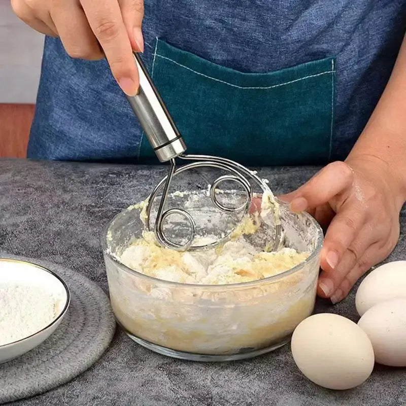 Stainless Steel Dough Whisk with Handle