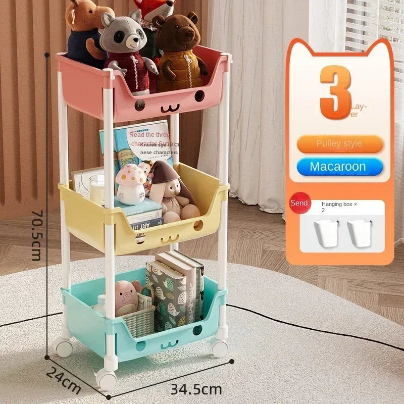 Storage Trolley Rack – Kids Organizer & Bookshelf