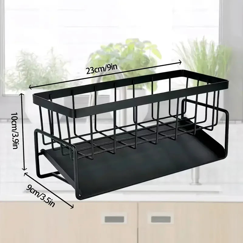 Punch-Free Kitchen Sink Storage Rack – Faucet Sponge Holder