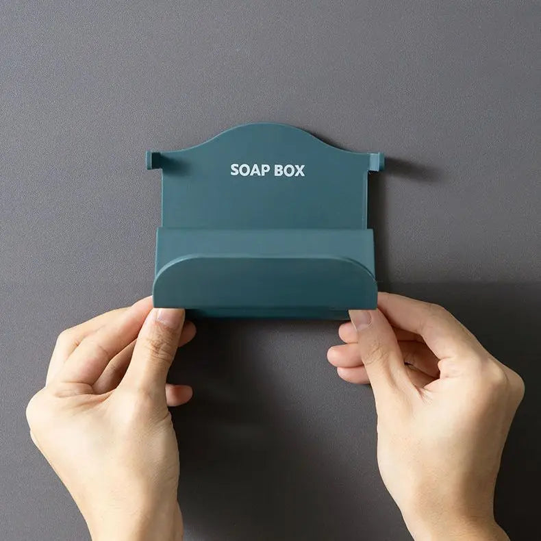 Punch-Free Wall Mounted Soap Box – Drainable Holder
