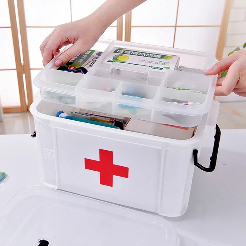 Portable First Aid Kit – Double Layer Medicine Storage Box