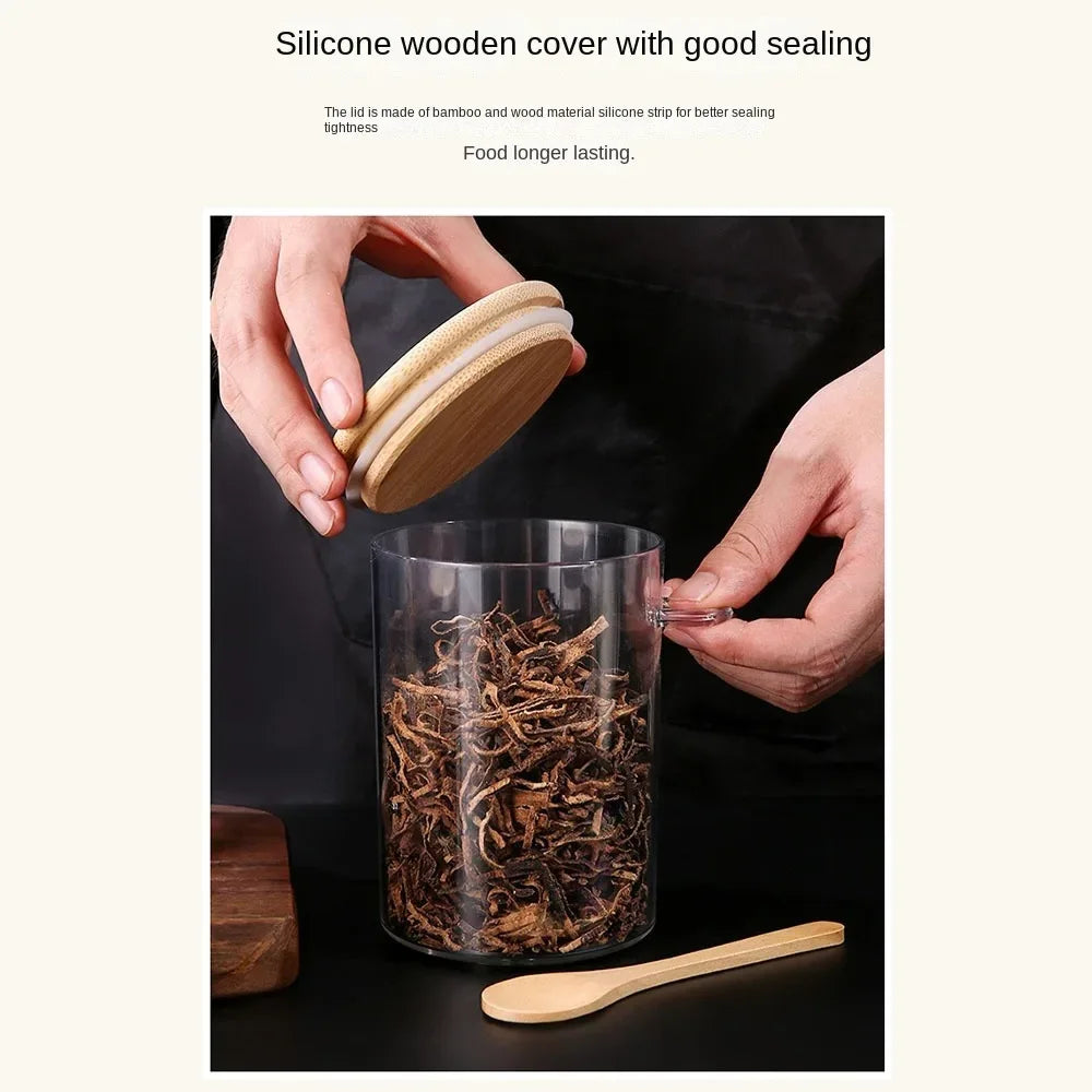 Transparent Airtight Spice & Snack Jars with Lids & Spoons