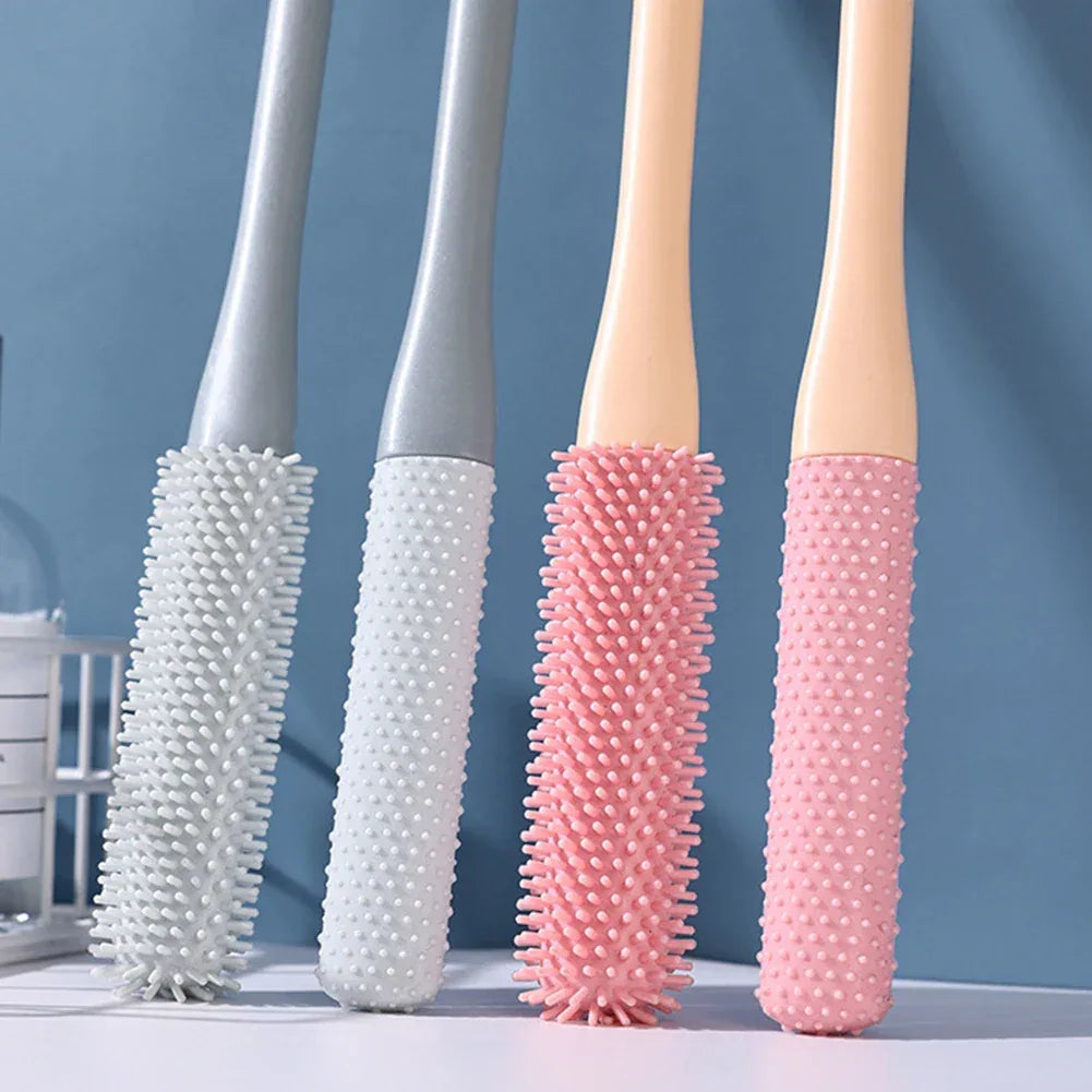 Long-Handle Silicone Foot Scrubber – Toe Cleaning Brush
