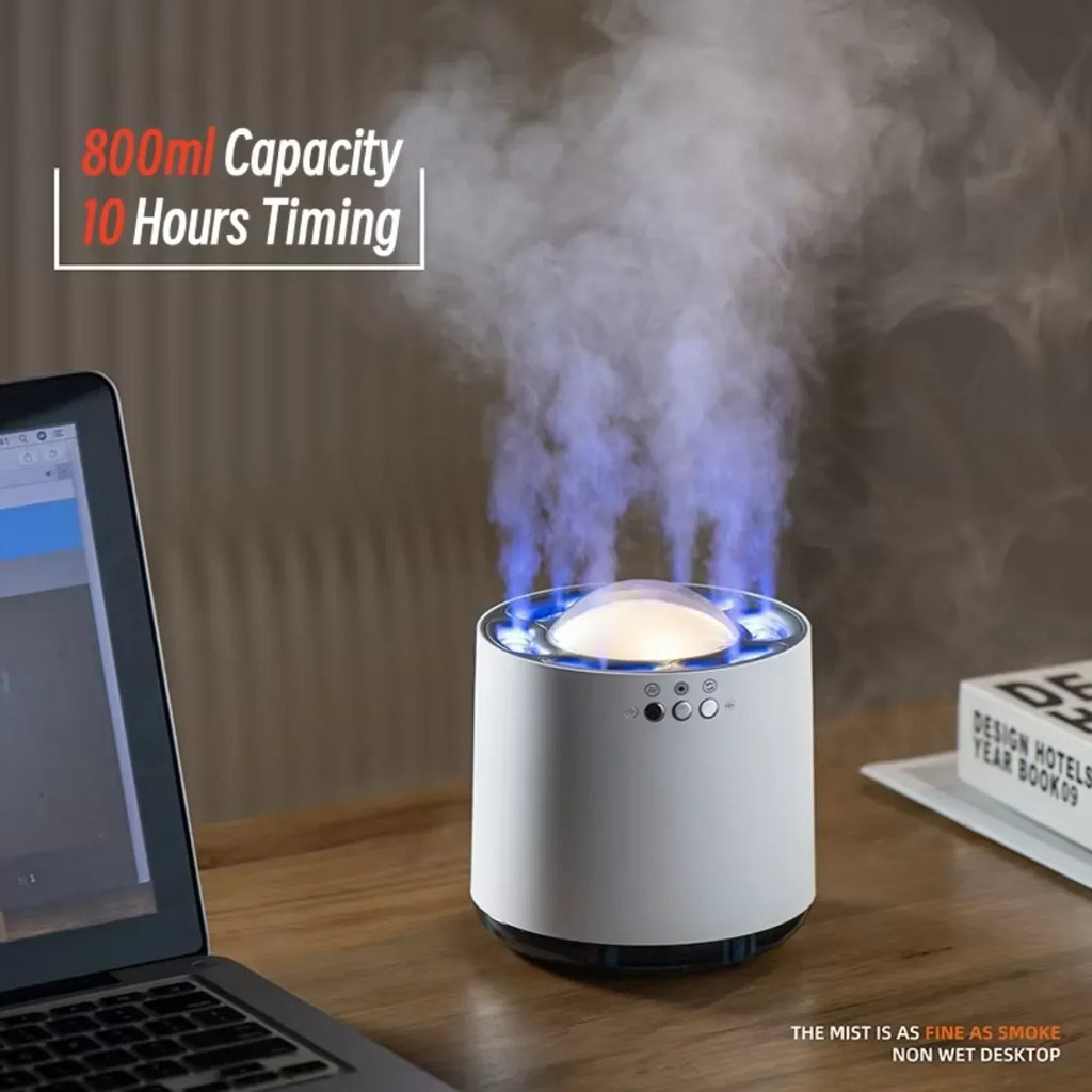 Round LED Humidifier with Music Sync & Aroma Mist