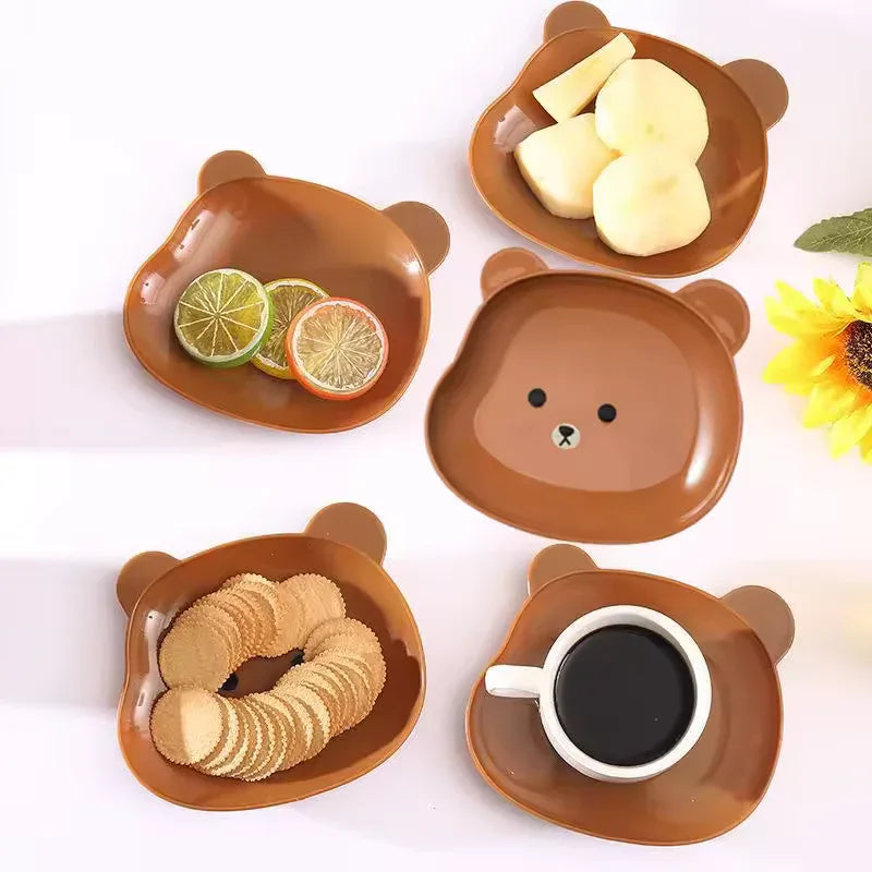 Creative Bear Snack & Fruit Dish Set – 8 Pcs Drop-Proof Tray