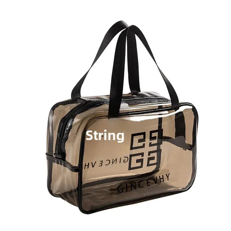Pack of 3 Large PVC Transparent Cosmetic Bag – Waterproof Handheld Makeup Pouch