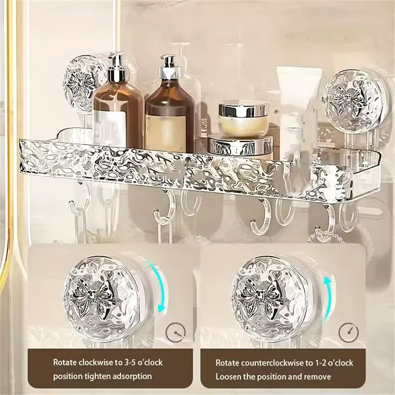 Glacier Pattern Shower Suction Cup Shelf – Bathroom Organizer