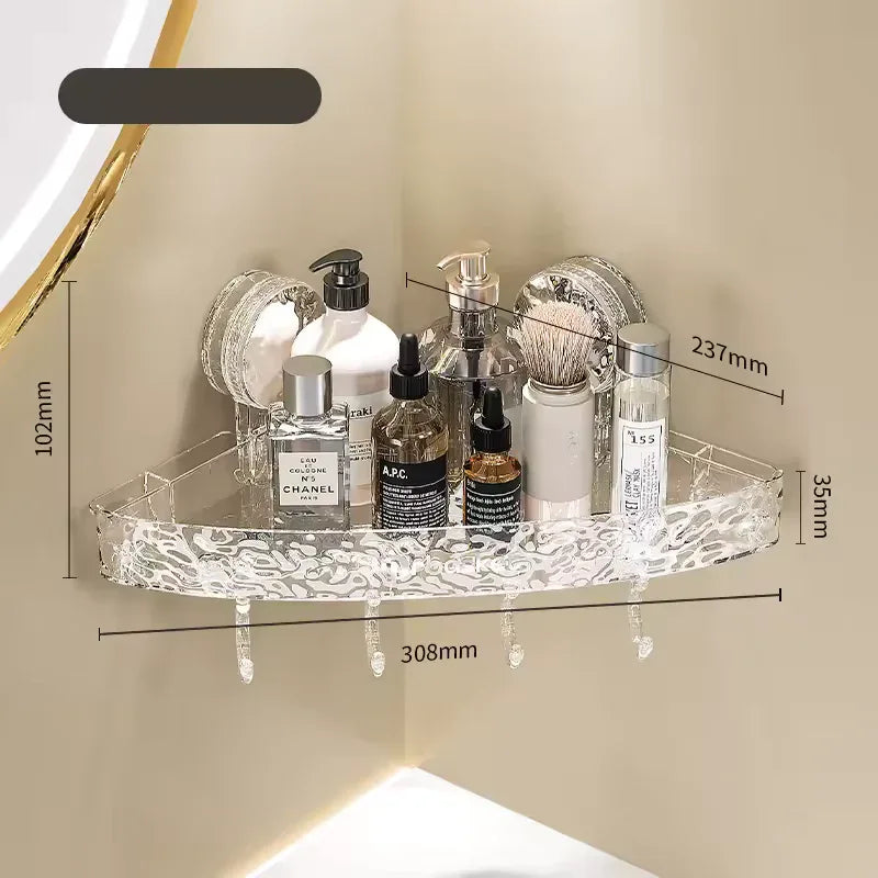 Glacier Pattern Shower Suction Cup Shelf – Bathroom Organizer