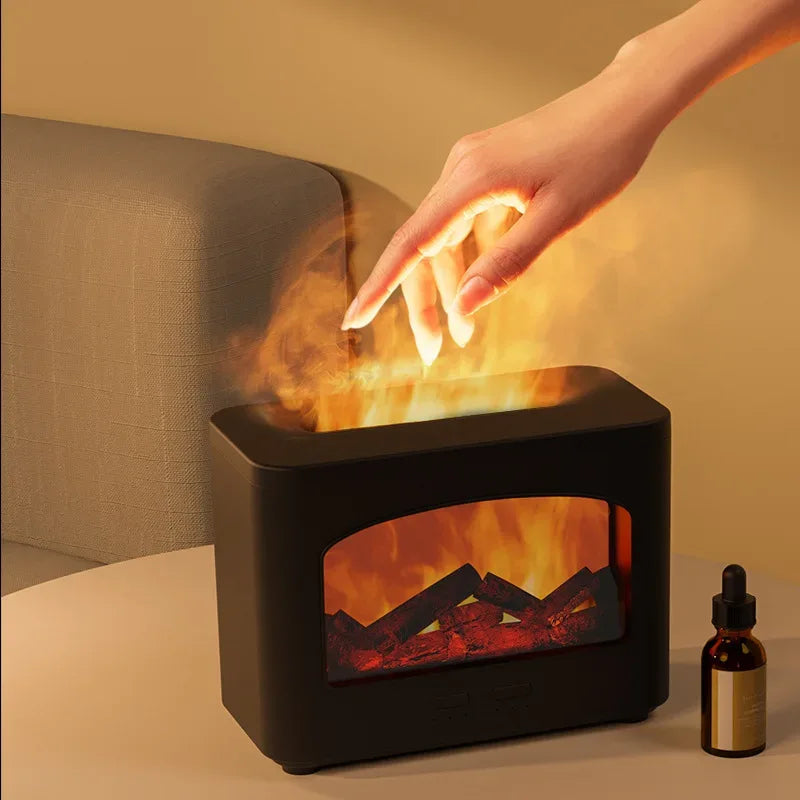 Electric Flame Humidifier – LED Fire Effect Aroma Diffuser
