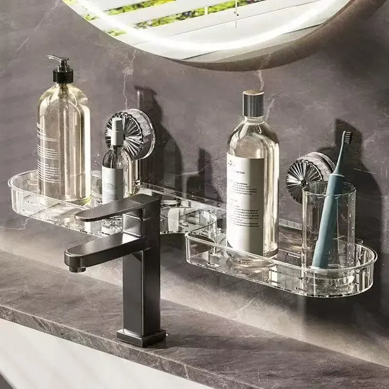 Premium Bathroom Suction Shelf – No Drill Wall Storage Organizer