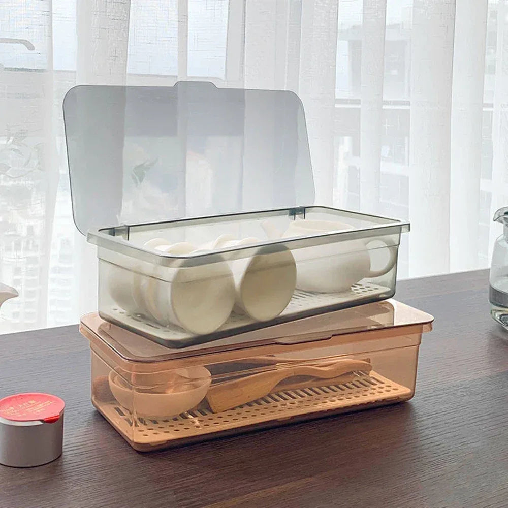 Acrylic Transparent Spoon Box – Cutlery Storage Organizer