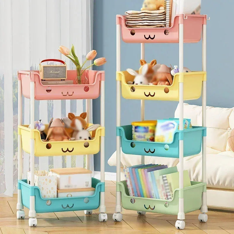 Storage Trolley Rack – Kids Organizer & Bookshelf