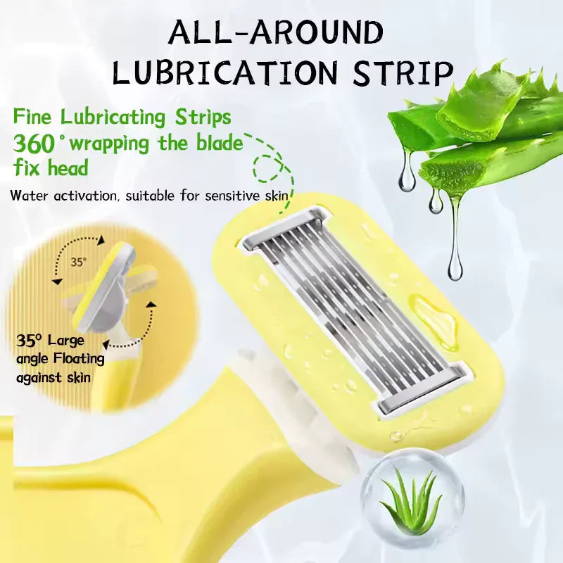 6-Blade Women’s Razor with Replaceable Heads & Travel Box