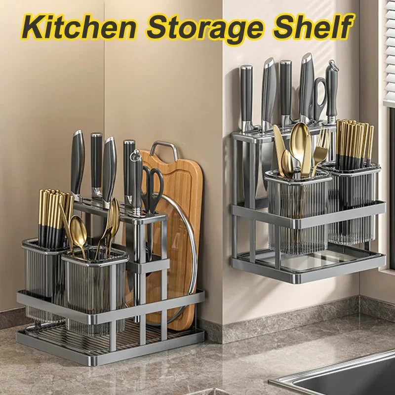 Multi-Function Kitchen Storage Rack – Knife & Board Holder